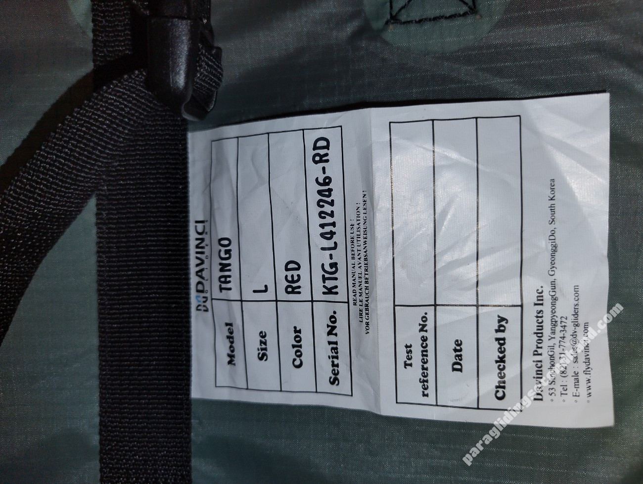 Davinci Gliders Tango, S, L, 2024, (70-120kg), 0h