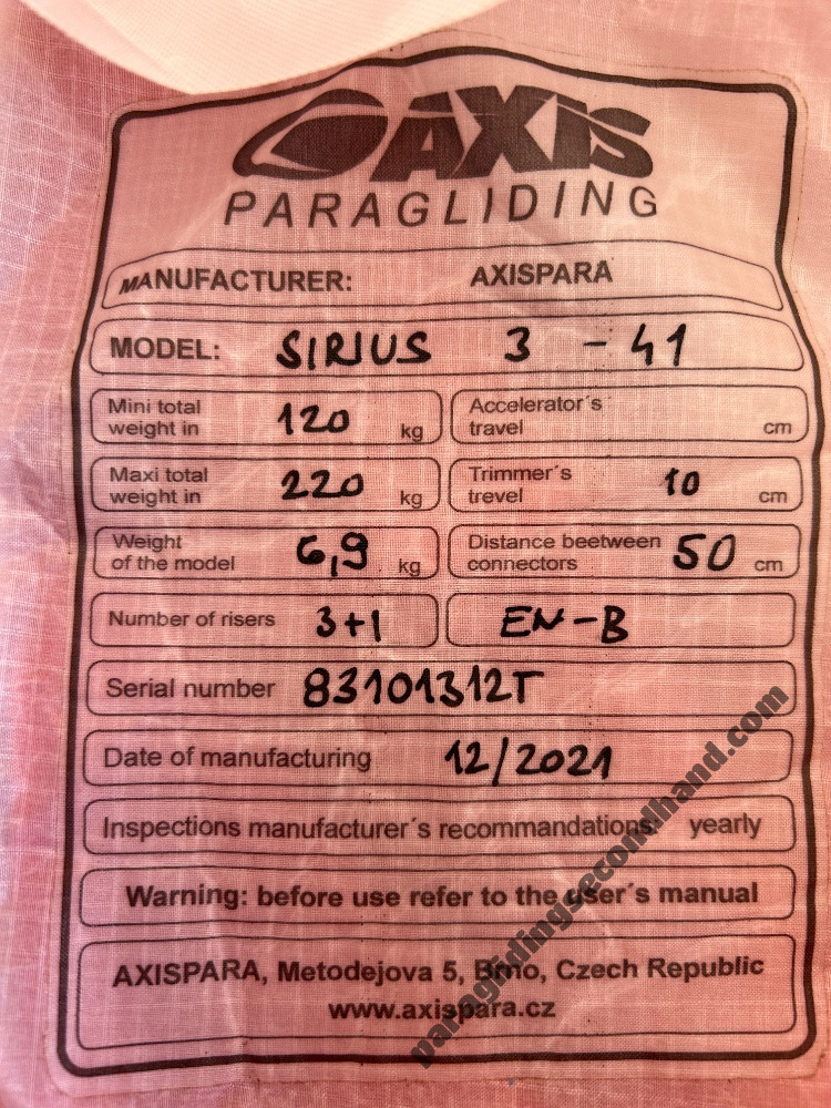 Axis sirius 3, 41, 2021, (120-220kg), 30h