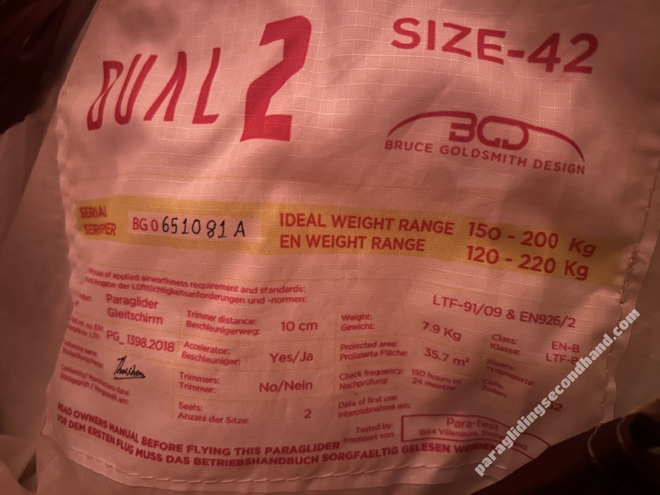 BGD dual 2, 42, 2019, (120-220kg), 200h