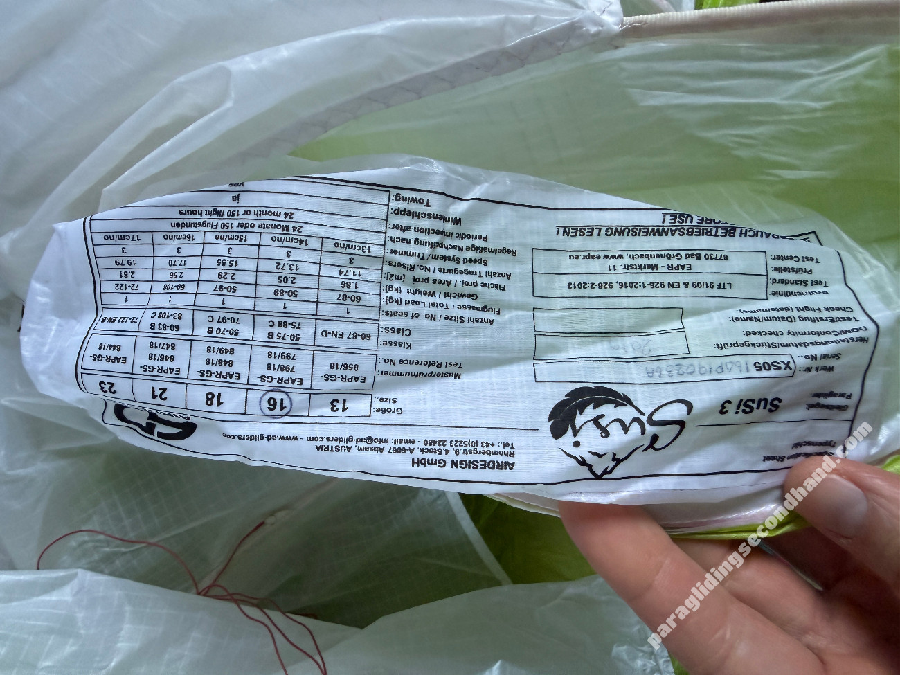 Air Design Susi 3, 16, 2019, (50-89kg), 100h