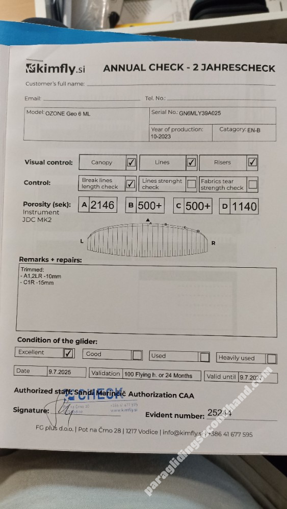 Ozone Geo 6  ML, ML, 2023, (85-105kg), 100h