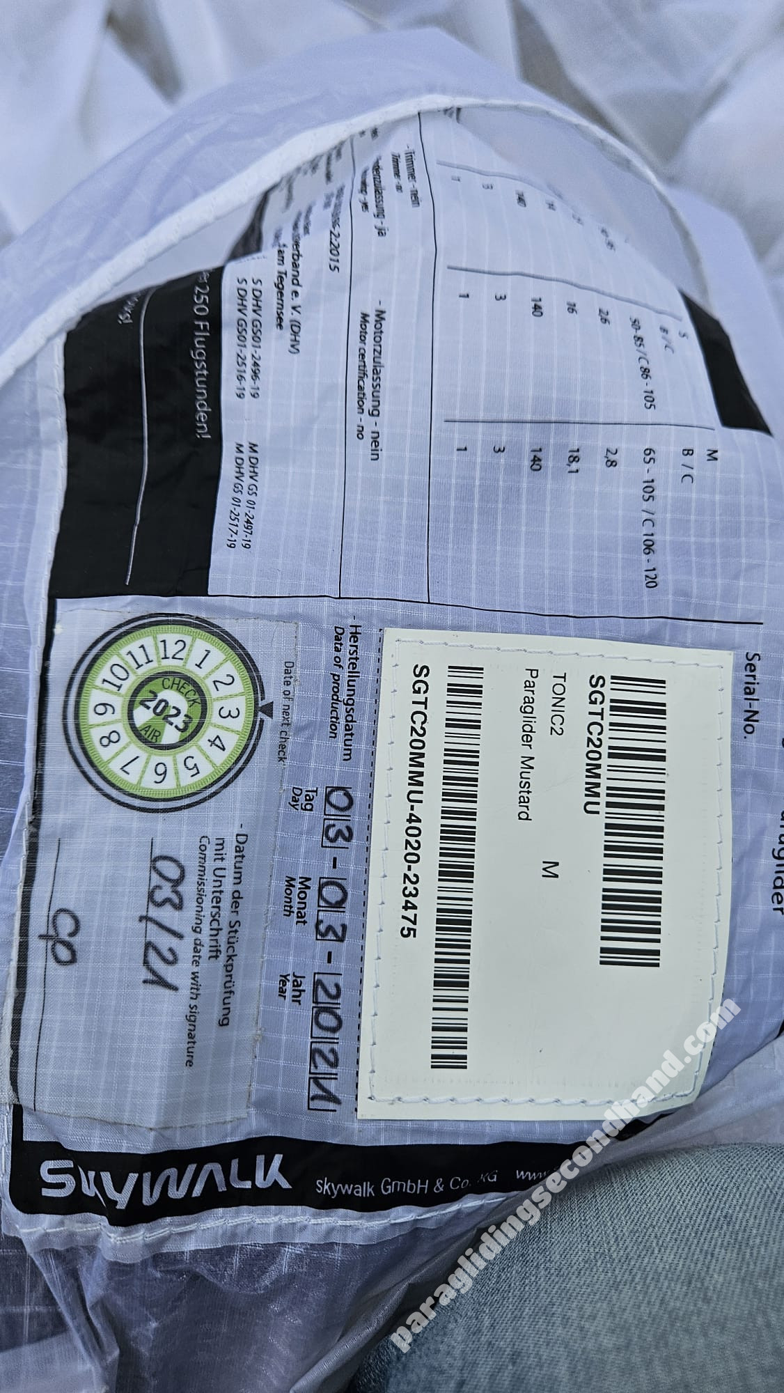 Skywalk Tonic 2, M, 2021, (65-105kg), 20h