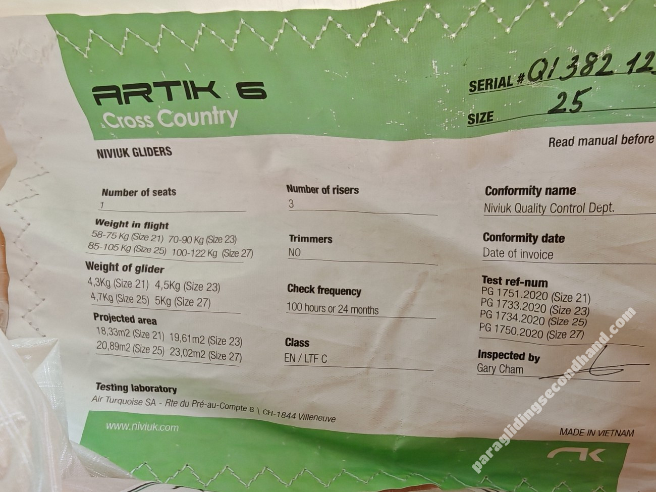 Niviuk Artik 6, 26, 2021, (85-105kg), 250h