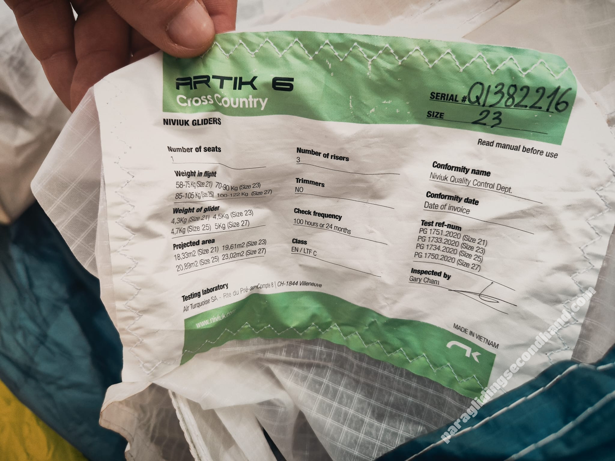 Niviuk Artik 6, 23, 2021, (70-90kg), 150h